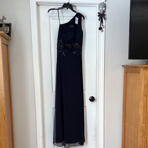 One Shoulder Dress in Deep Blue